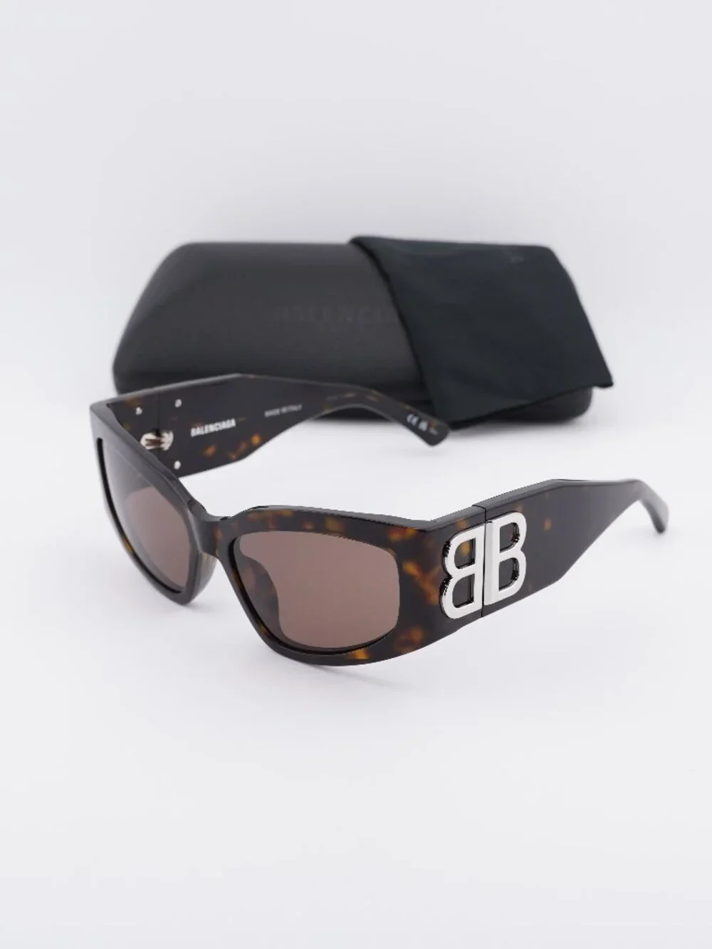 Balenciaga BB0321S 008 Cat Eye Sunglasses - Dark Havana / Brown